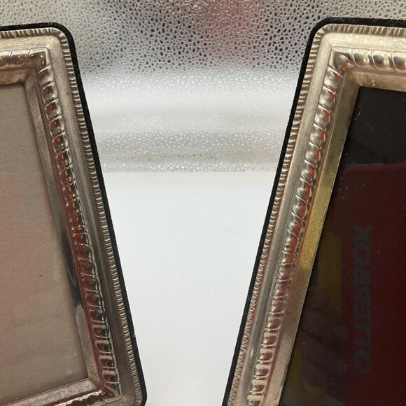 VTG Godinger Silver Plated Photo Frames Set of 2 Ornate Velvet Backing 3.5" X 5" - Picture 4 of 7